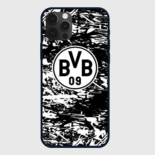 Чехол iPhone 12 Pro Max Боруссиа белые краски / 3D-Черный – фото 1