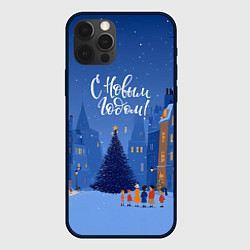 Чехол iPhone 12 Pro Max С новым год - праздничный дворик