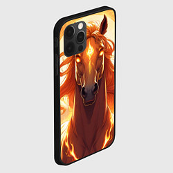 Чехол для iPhone 12 Pro Max Огненная лошадь в свечении, цвет: 3D-черный — фото 2