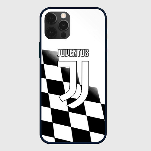 Чехол iPhone 12 Pro Max Ювентус клетка краски / 3D-Черный – фото 1
