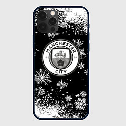 Чехол iPhone 12 Pro Max Манчестер сити снежинки новый год