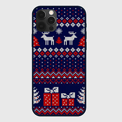 Чехол iPhone 12 Pro Max Новогодний вязаный паттерн