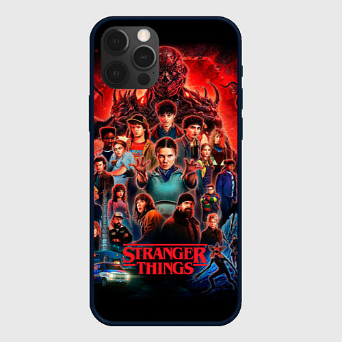 Чехол iPhone 12 Pro Max Все герои Загадочные события финал / 3D-Черный – фото 1