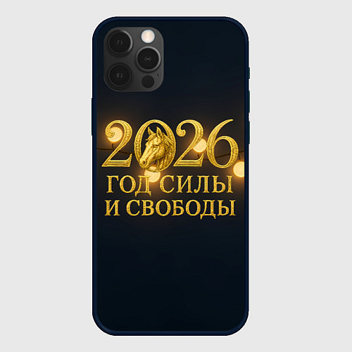 Чехол iPhone 12 Pro Max Год силы и свободы 2026 / 3D-Черный – фото 1