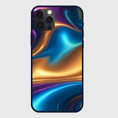 Чехол iPhone 12 Pro Max Сплавы разноцветные / 3D-Черный – фото 1