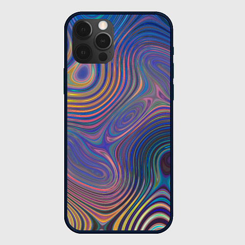 Чехол iPhone 12 Pro Max Абстрактная рябь / 3D-Черный – фото 1