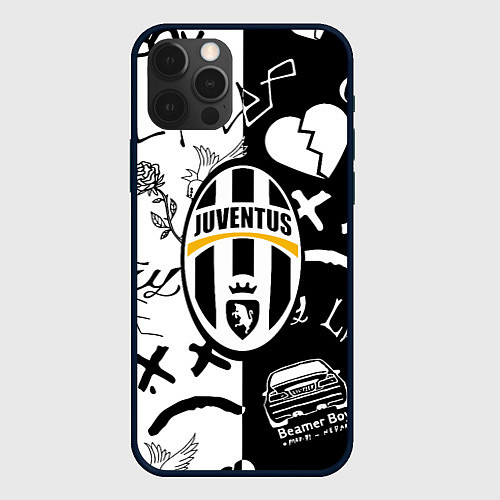 Чехол iPhone 12 Pro Max Lill Peep x juventus logo / 3D-Черный – фото 1