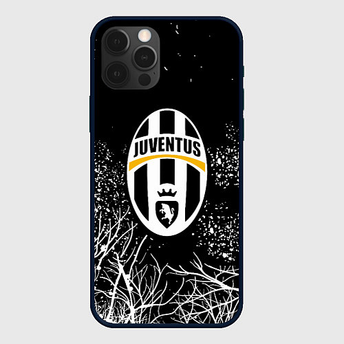 Чехол iPhone 12 Pro Max Ювентус белые деревья / 3D-Черный – фото 1