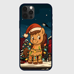 Чехол iPhone 12 Pro Max Лошадка в новогодней гирлянде