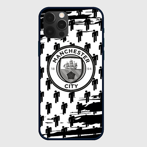 Чехол iPhone 12 Pro Max Манчестер сити краски люди / 3D-Черный – фото 1