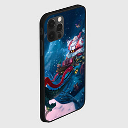 Чехол для iPhone 12 Pro Max Санта с динозавром, цвет: 3D-черный — фото 2