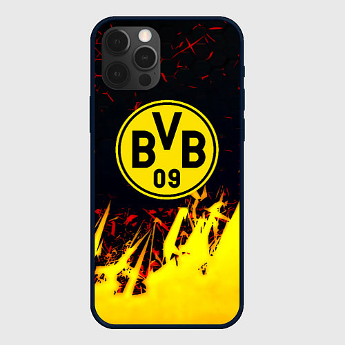 Чехол iPhone 12 Pro Max Borussia краски соты / 3D-Черный – фото 1