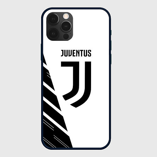Чехол iPhone 12 Pro Max Ювентус полосы геометрия текстура / 3D-Черный – фото 1