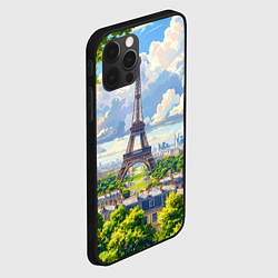 Чехол для iPhone 12 Pro Max Эйфелева башня в сердце Парижа, цвет: 3D-черный — фото 2