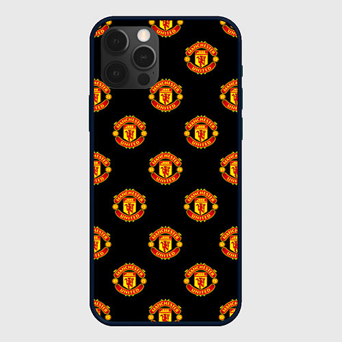 Чехол iPhone 12 Pro Max Manchester United Pattern / 3D-Черный – фото 1