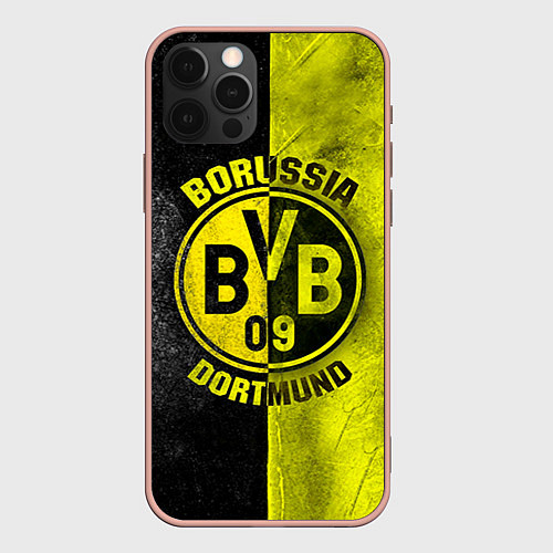 Чехол iPhone 12 Pro Max Borussia Dortmund / 3D-Светло-розовый – фото 1