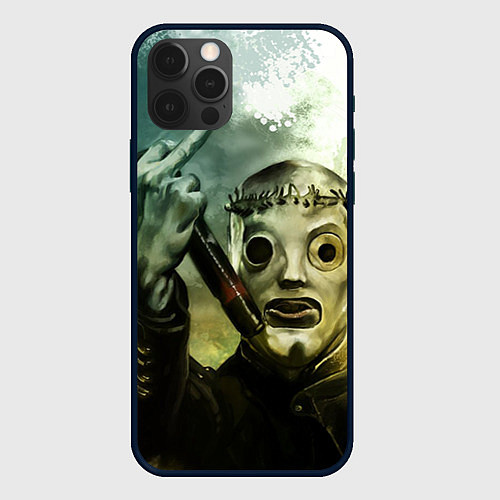 Чехол iPhone 12 Pro Max Slipknot / 3D-Черный – фото 1