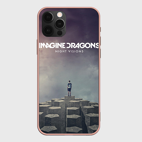 Чехол iPhone 12 Pro Max Imagine Dragons: Night Visions / 3D-Светло-розовый – фото 1