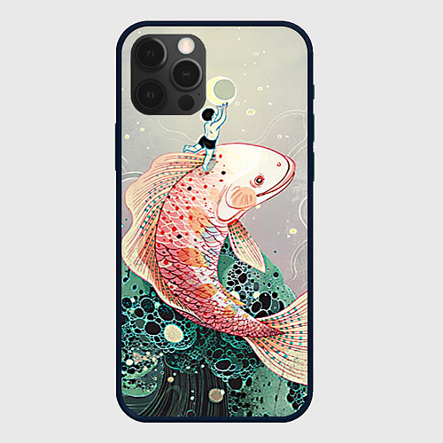 Чехол iPhone 12 Pro Max Рыба / 3D-Черный – фото 1