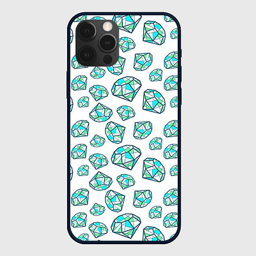 Чехол iPhone 12 Pro Max Бриллианты / 3D-Черный – фото 1