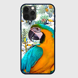 Чехол для iPhone 12 Pro Max Летний попугай, цвет: 3D-черный