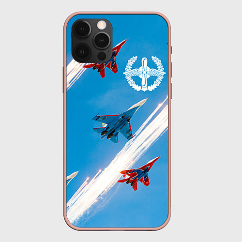 Чехол iPhone 12 Pro Max Самолеты ВВС / 3D-Светло-розовый – фото 1