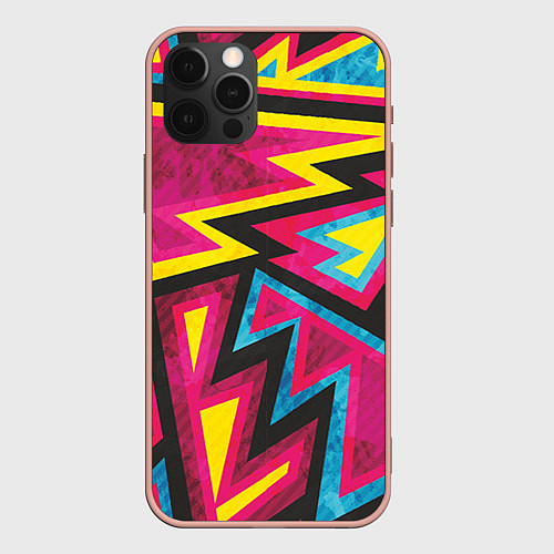 Чехол iPhone 12 Pro Max Геометрия / 3D-Светло-розовый – фото 1