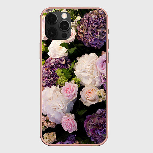 Чехол iPhone 12 Pro Max Весенние цветы / 3D-Светло-розовый – фото 1