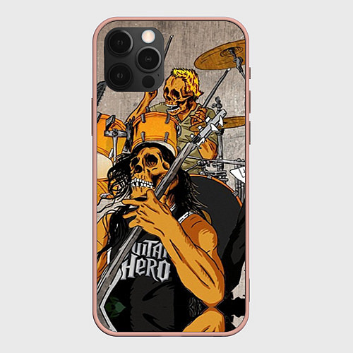 Чехол iPhone 12 Pro Max Metallica: Guitar Hero / 3D-Светло-розовый – фото 1