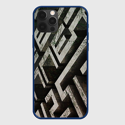 Чехол iPhone 12 Pro Max Бегущий в лабиринте / 3D-Тёмно-синий – фото 1