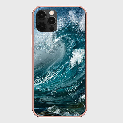 Чехол iPhone 12 Pro Max Волна / 3D-Светло-розовый – фото 1