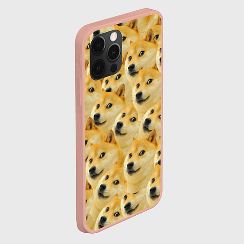 Чехол iPhone 12 Pro Max Doge / 3D-Светло-розовый – фото 2