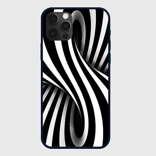 Чехол iPhone 12 Pro Max Оптические иллюзии / 3D-Черный – фото 1
