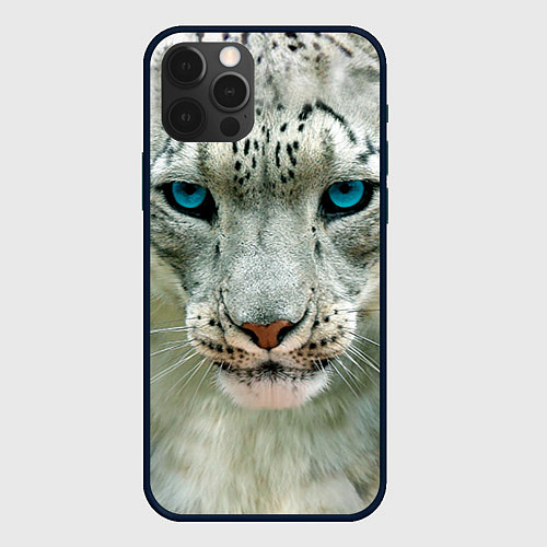 Чехол iPhone 12 Pro Max Снежный барс / 3D-Черный – фото 1