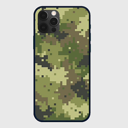 Чехол iPhone 12 Pro Max Хаки / 3D-Черный – фото 1