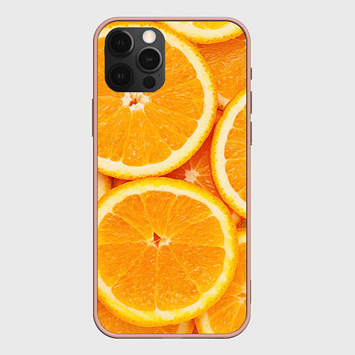 Чехол iPhone 12 Pro Max Апельсин / 3D-Светло-розовый – фото 1