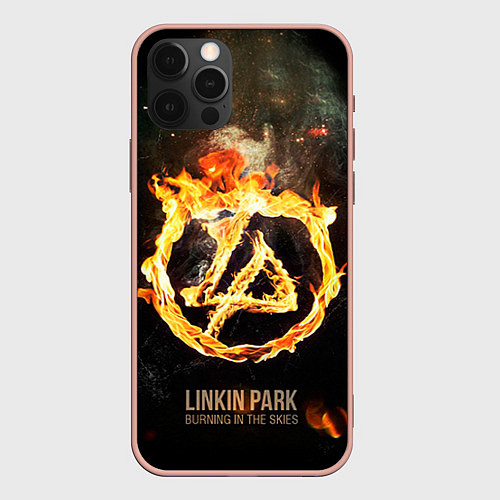 Чехол iPhone 12 Pro Max Linkin Park: Burning the skies / 3D-Светло-розовый – фото 1
