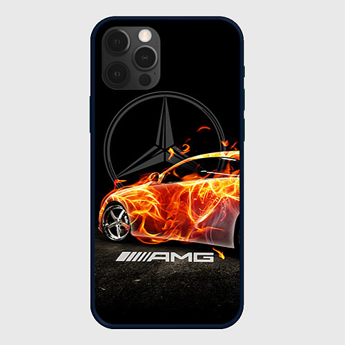 Чехол iPhone 12 Pro Max Mercedes / 3D-Черный – фото 1