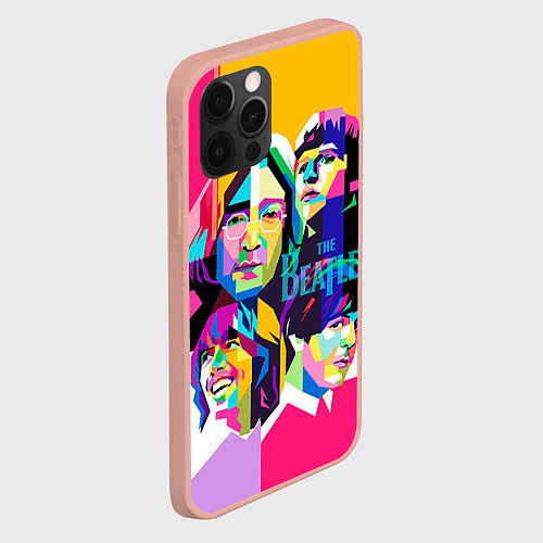 Чехол iPhone 12 Pro Max The Beatles: Poly-art / 3D-Светло-розовый – фото 2