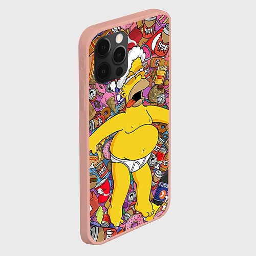 Чехол iPhone 12 Pro Max Обжора Гомер / 3D-Светло-розовый – фото 2