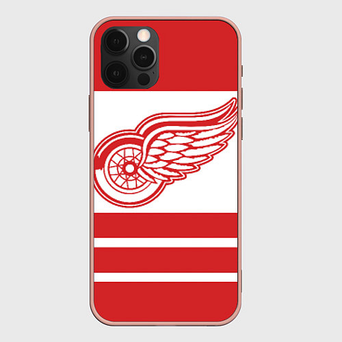 Чехол iPhone 12 Pro Max Detroit Red Wings / 3D-Светло-розовый – фото 1