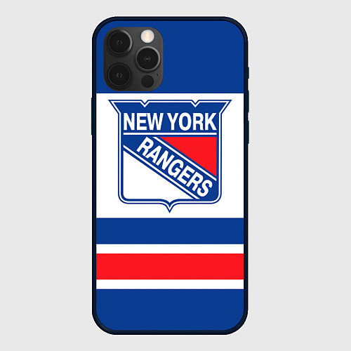 Чехол iPhone 12 Pro Max New York Rangers / 3D-Черный – фото 1