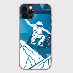 Чехол iPhone 12 Pro Max Горы и сноубордист