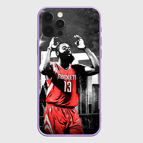 Чехол iPhone 12 Pro Max Баскетболист NBA / 3D-Сиреневый – фото 1