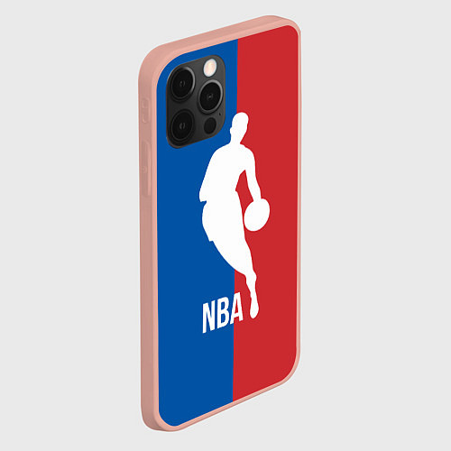 Чехол iPhone 12 Pro Max Эмблема NBA / 3D-Светло-розовый – фото 2