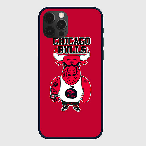 Чехол iPhone 12 Pro Max Chicago bulls / 3D-Черный – фото 1