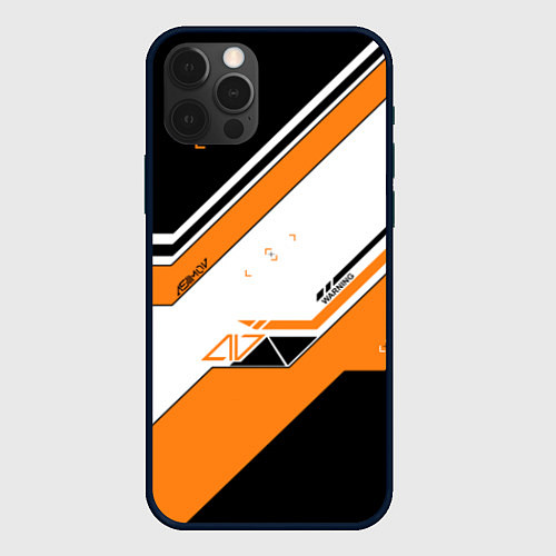 Чехол iPhone 12 Pro Max CS:GO Asiimov / 3D-Черный – фото 1