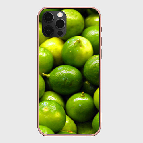 Чехол iPhone 12 Pro Max Лаймовая / 3D-Светло-розовый – фото 1