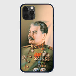 Чехол для iPhone 12 Pro Max Иосиф Сталин, цвет: 3D-черный
