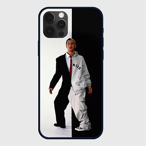 Чехол iPhone 12 Pro Max Eminem: Black & White / 3D-Черный – фото 1